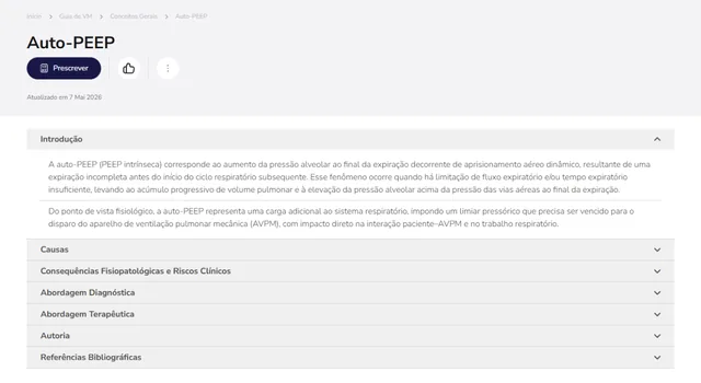 Tela de Guia de VM no Whitebook web: Auto-PEEP